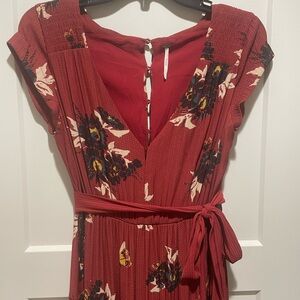 Free People Red Floral Maxi Dress